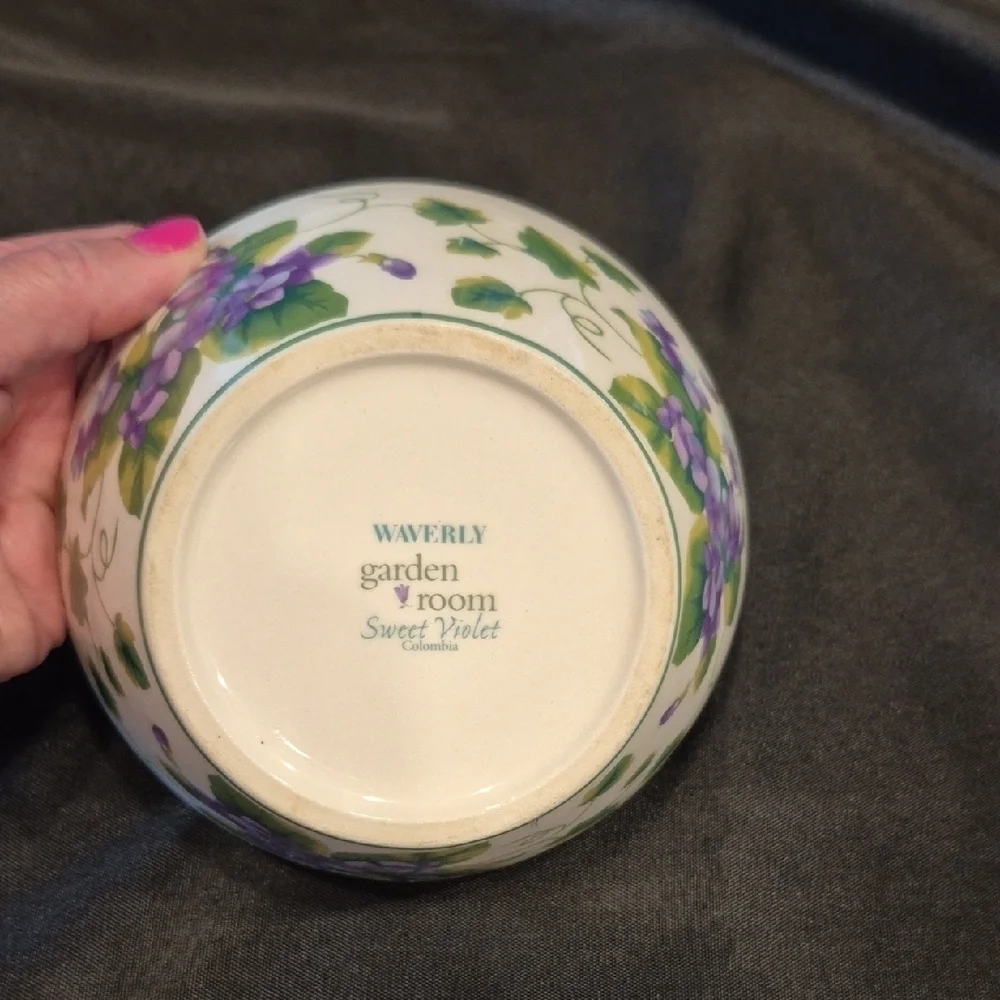 Waverly Garden Room Sweet Violet Ceramic Soup Or Cereal Bowl